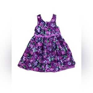 Gymboree Size 5 Purple Flower Eyelet Overlay Dress